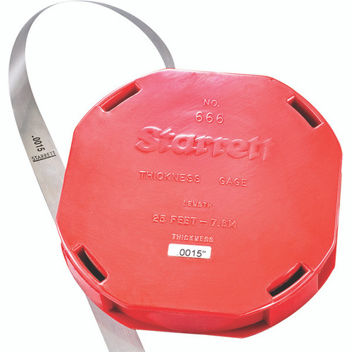 Starrett 666-1 1/2 | 0.0015" Tempered Steel Thickness Gage 25' Roll Starrett 666-1 1/2 | 0.0015" Tempered Steel Thickness Gage 25' Roll