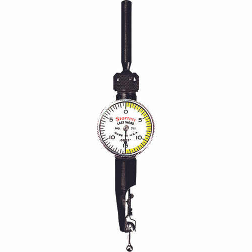 Starrett 711LPSZ | 0"-1/32" Range Dial Test Indicator 0.0005" Graduation White Half Shaded Dial