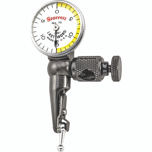Starrett 711FSZ | 0"-1/32" Range Dial Test Indicator 0.0010" Graduation White Half Shaded Dial
