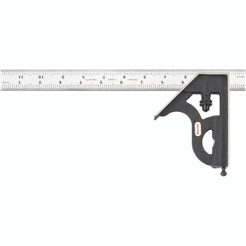 Starrett 11H-12-16R | 2 Pc. 12" Hardened Steel Blade Combination Square 16R Graduation with Square Head