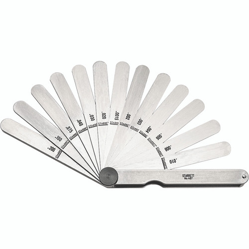Starrett 467 | 0.0015"-0.2000" Tempered Steel Thickness Gage 13 Leaves Straight Starrett 467 | 0.0015"-0.2000" Tempered Steel Thickness Gage 13 Leaves Straight