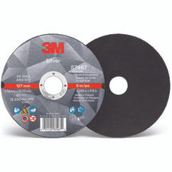 3M 7100139237 | 5.000" Diameter x 36+ Grit 122500 RPM Precision Shaped Ceramic Cut-Off Wheel - Black