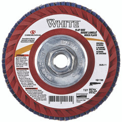 Carborundum 77696002077 | 4-1/2" Diameter x 7/8" Center Hole Coarse 40 Grit 13300 RPM Zirconia Alumina Type 27 Flap Disc