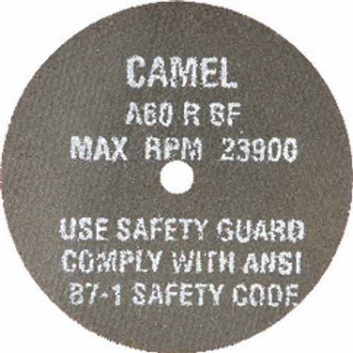 CGW 35500 | 3" Diameter x 1/4" Hole x 1/32" Thickness 25000 RPM 60 Grit Reinforced Aluminum Oxide Type 1 Cutoff Wheel