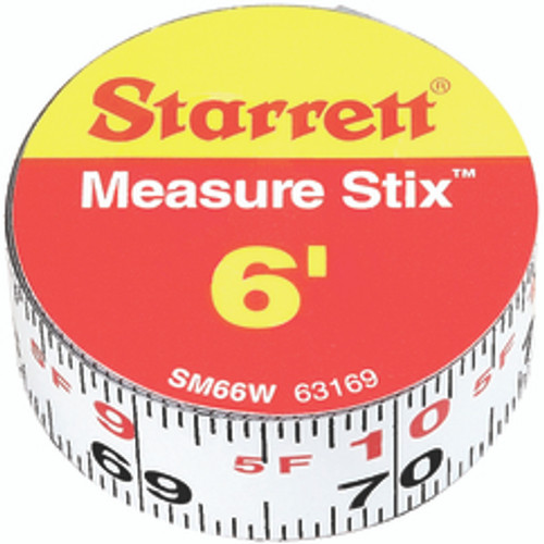 Starrett 63169 | 6' Length x 3/4" Width 1/16" Graduation  English Reading Measuring Tape
