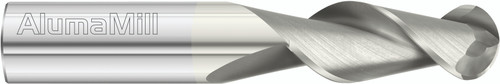 Fullerton Tool 38116 | 3/8" Diameter x 3/8" Shank x 1" LOC x 2-1/2" OAL 2 Flute FC19 Solid Carbide Ball End Mill