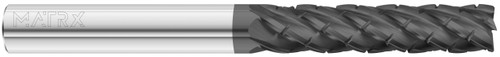 Fullerton Tool 25029 | 3/8" Diameter x 3/8" Shank x 1" LOC x 2-1/2" OAL 5 Flute FC1 Solid Carbide Corner Radius End Mill