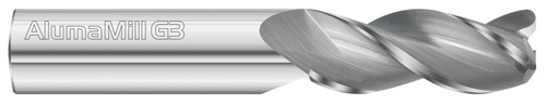 Fullerton Tool 27591 | 14mm Diameter x 14mm Shank x 30mm LOC x 84mm OAL 3 Flute Uncoated Solid Carbide Corner Radius End Mill