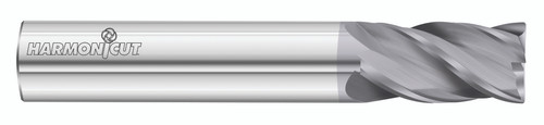 Fullerton Tool 34754 | 1/8" Diameter x 1/8" Shank x 1/4" LOC x 1-1/2" OAL 4 Flute FC18 Solid Carbide Corner Radius End Mill