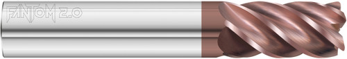 Fullerton Tool 37664 | 5/8" Diameter x 5/8" Shank x 1-1/2" LOC x 3-1/2" OAL 5 Flute FC20 Solid Carbide Corner Radius End Mill