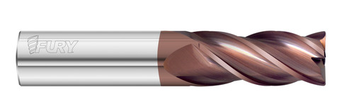 Fullerton Tool 35174W | 3/8" Diameter x 3/8" Shank x 1" LOC x 3" OAL 4 Flute FC20 Solid Carbide Corner Radius End Mill