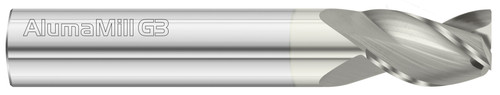 Fullerton Tool 27320 | 8mm Diameter x 8mm Shank x 16mm LOC x 64mm OAL 3 Flute FC5 Solid Carbide Square End Mill