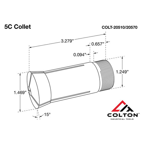 Colton Industrial Tools 5C Collet line drawing