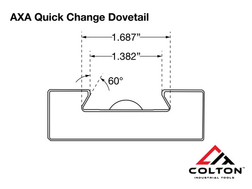 Colton AXA Wedge Tool Post Dovetail Line Drawing
