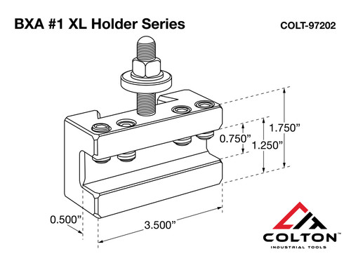 BXA #1XL Tool Post Holder Line Drawing