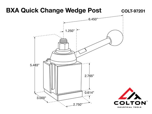 Colton BXA Tool Post Line Drawing