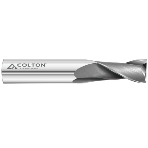 Photograph of Colton Cutting Tools 61138 | Carbide End Mill 2 Flute Square End Long 1/4" Diameter x 1 1/8" LOC x 3" OAL