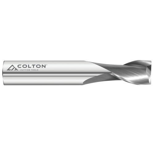 Photograph of Colton Cutting Tools 61142 | Carbide End Mill 2 Flute Square End Stub 3/8" Diameter x 5/8" LOC x 2 1/2" OAL Photograph of Colton Cutting Tools 61142 | Carbide End Mill 2 Flute Square End Stub 3/8" Diameter x 5/8" LOC x 2 1/2" OAL
