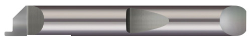 Photograph of a Micro 100 QRRC6-125-1000-495X | 0.4950" Min Bore DIA x 1.000" (1) Max Bore Depth x 0.1250" (1/8) Tooth Width x 0.1500" Projection x 0.5000" (1/2) Shank DIA x 2.50" (2-1/2) Overall Length x 0.0060" Radius  - Carbide Retaining Ring Grooving  Right Hand, AlTiN Coated