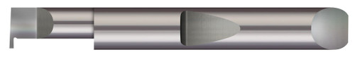 Photograph of a Micro 100 QRR-020-250-140 | 0.1400" (9/64) Min Bore DIA x 0.250" (1/4) Max Bore Depth x 0.0200" Tooth Width x 0.0300" Projection x 0.1875" (3/16) Shank DIA x 1.50" (1-1/2) Overall Length  - Carbide Quick Change - Retaining Ring Grooving Right Hand