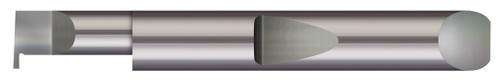 Photograph of a Micro 100 QRR-020-625-245X | 0.2450" Min Bore DIA x 0.625" (5/8) Max Bore Depth x 0.0200" Tooth Width x 0.0500" Projection x 0.2500" (1/4) Shank DIA x 2.00" (2) Overall Length  - Carbide Quick Change - Retaining Ring Grooving Right Hand, AlTiN Coated