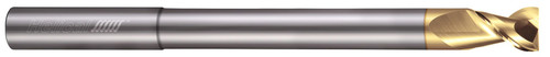 Photograph of a Helical Solutions 02167 |H45AL-RN-R-20312 0.3125" (5/16) Cutter DIA x 0.3125" (5/16) Shank DIA x 0.4375" (7/16) Length of Cut x 4.0000" (4) Overall Length x 1.1250" (1-1/8) Reach Carbide 45° Helix Square End Mill for Aluminum, 2 Flutes, ZPLUS Coated - (H45AL-RN-R-20312)