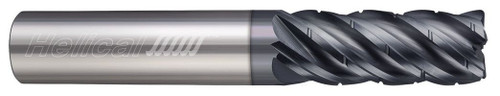Photograph of a Helical Solutions 83089 |HEV-C-X-50500-R.060 0.5000" (1/2) Cutter DIA x 0.5000" (1/2) Shank DIA x 0.0600" Radius x 3.1250" (3-1/8) Length of Cut x 6.0000" (6) Overall Length Carbide Corner Radius End Mill for Steel, 5 Flutes, APLUS Coated - (HEV-C-X-50500-R.060)