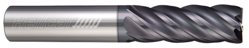 Photograph of a Helical Solutions 45259W |HEV-S-50500-R.120 0.5000" (1/2) Cutter DIA x 0.5000" (1/2) Shank DIA x 0.1200" Radius x 0.6250" (5/8) Length of Cut x 2.5000" (2-1/2) Overall Length Carbide Corner Radius End Mill for Steel, 5 Flutes, APLUS Coated - (HEV-S-50500-R.120)