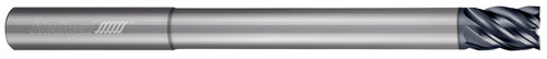 Photograph of a Helical Solutions 83020 |HEV-RNR-M-50375 0.3750" (3/8) Cutter DIA x 0.3750" (3/8) Shank DIA x 1.0000" (1) Length of Cut x 6.0000" (6) Overall Length x 3.1250" (3-1/8) Reach Carbide Square End Mill for Steel, 5 Flutes, APLUS Coated - (HEV-RNR-M-50375)