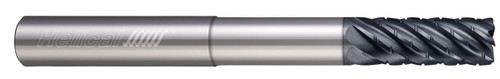 Photograph of a Helical Solutions 82940 |HEV-C-RNR-M-70750-R.060 0.7500" (3/4) Cutter DIA x 0.7500" (3/4) Shank DIA x 0.0600" Radius x 1.6250" (1-5/8) Length of Cut x 6.0000" (6) Overall Length x 3.3750" (3-3/8) Reach Carbide Corner Radius End Mill for Steel, 7 Flutes, APLUS Coated - (HEV-C-RNR-M-70750-R.060)