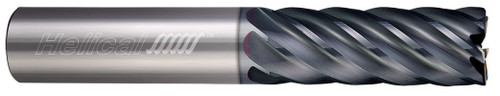 Photograph of a Helical Solutions 83379 |HEV-M-70250-R.010 0.2500" (1/4) Cutter DIA x 0.2500" (1/4) Shank DIA x 0.0100" Radius x 1.0000" (1) Length of Cut x 3.0000" (3) Overall Length Carbide Corner Radius End Mill for Steel, 7 Flutes, APLUS Coated - (HEV-M-70250-R.010)