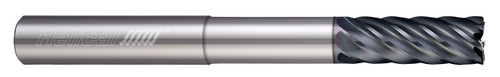 Photograph of a Helical Solutions 83057 |HEV-RNR-M-70375-R.020 0.3750" (3/8) Cutter DIA x 0.3750" (3/8) Shank DIA x 0.0200" Radius x 1.0000" (1) Length of Cut x 6.0000" (6) Overall Length x 3.1250" (3-1/8) Reach Carbide Corner Radius End Mill for Steel, 7 Flutes, APLUS Coated - (HEV-RNR-M-70375-R.020)