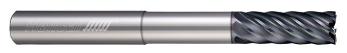 Photograph of a Helical Solutions 83045 |HEV-RNR-R-70250 0.2500" (1/4) Cutter DIA x 0.2500" (1/4) Shank DIA x 0.7500" (3/4) Length of Cut x 4.0000" (4) Overall Length x 1.1250" (1-1/8) Reach Carbide Square End Mill for Steel, 7 Flutes, APLUS Coated - (HEV-RNR-R-70250)