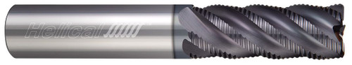 Photograph of a Helical Solutions 82865 |HXVR-SR-40500-R.040 0.5000" (1/2) Cutter DIA x 0.5000" (1/2) Shank DIA x 0.0400" Radius x 1.0000" (1) Length of Cut x 3.0000" (3) Overall Length Carbide Corner Radius End Mill for Steel, 4 Flutes, APLUS Coated - (HXVR-SR-40500-R.040)