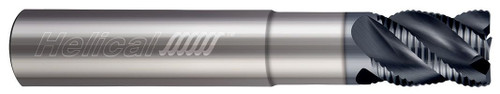 Photograph of a Helical Solutions 82874 |HXVR-RN-M-50500-R.040 0.5000" (1/2) Cutter DIA x 0.5000" (1/2) Shank DIA x 0.0400" Radius x 0.6250" (5/8) Length of Cut x 4.0000" (4) Overall Length x 2.2500" (2-1/4) Reach Carbide Corner Radius End Mill for Steel, 5 Flutes, APLUS Coated - (HXVR-RN-M-50500-R.040)