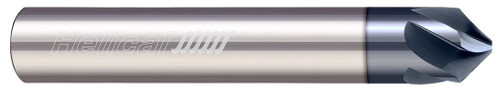 Photograph of a Helical Solutions 83886 |HPCM90-30187 0.1875" (3/16) Shank DIA x 90° Included Angle x 2.0000" (2) Overall Length X 0.0500" Tip DIA Carbide Chamfer Mill, 3 Helical Flutes, ZPLUS Coated - (HPCM90-30187)