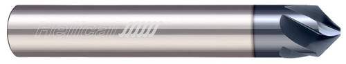 Photograph of a Helical Solutions 83872 |HPCM90-30125 0.1250" (1/8) Shank DIA x 90° Included Angle x 1.5000" (1-1/2) Overall Length X 0.0400" Tip DIA Carbide Chamfer Mill, 3 Helical Flutes, APLUS Coated - (HPCM90-30125)