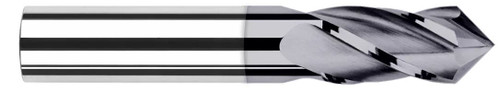 Photograph of a Harvey Tool 817216 | 0.2500" (1/4) Cutter DIA x 0.7500" (3/4) Length of Cut x 140° included Carbide Drill/End Mill, 4 Flutes