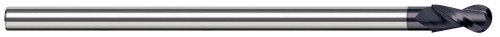 Photograph of a Harvey Tool 804208 | 0.1250" (1/8) Cutter DIA x 0.1870" (3/16) Length of Cut Carbide Reduce Shank Ball End Mill, 4 Flutes