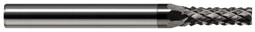 Photograph of a Harvey Tool 798478-C4 | 0.0780" (5/64) Cutter DIA x 0.2340" (15/64) Length of Cut Carbide Diamond Cut End Mill, 7 RH Teeth, 9 LH Teeth, Amorphous Diamond Coated