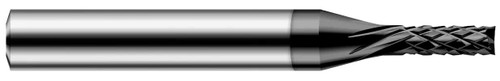 Photograph of a Harvey Tool 799012 | 0.1875" (3/16) Cutter DIA x 0.5630" Length of Cut Carbide Diamond Cut End Mill, 9 RH Teeth, 11 LH Teeth, CVD Diamond 4µm