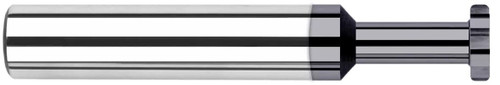 Photograph of a Harvey Tool 792870 | 0.5000" (1/2) Cutter DIA x 0.0150" (1/64) Radius x 0.1875" (3/16) Width x 1.5000" (1-1/2) Neck Length CarbideCorner Radius Standard  Keyseat Cutter, 8 Flutes