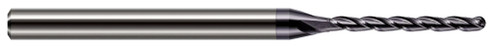 Photograph of a Harvey Tool 841020 | 0.0200" (.5 mm) Cutter DIA x 0.1000" Length of Cut Carbide Ball End Mill, 4 Flutes