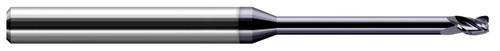 Photograph of a Harvey Tool 800362 | 0.0620" (1/16) Cutter DIA x 0.0050" Radius x 0.0930" (3/32) Length of Cut x 0.5000" (1/2) Reach Carbide Corner Radius End Mill, 4 Flutes