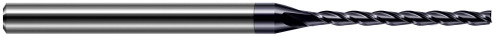 Photograph of a Harvey Tool 834110-C3 | 0.0100" Cutter DIA x 0.0500" Length of Cut Carbide Square End Mill, 4 Flutes, AlTiN Coated