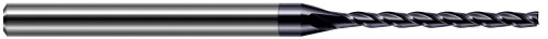 Photograph of a Harvey Tool 802662 | 0.0620" (1/16) Cutter DIA x 0.6250" (5/8) Length of Cut Carbide Square End Mill, 4 Flutes