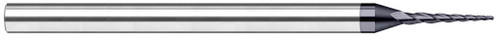 Photograph of a Harvey Tool 802115 | 0.0150" (1/64) Cutter DIA x 0.0780" (5/64) Length of Cut Carbide Tapered Ball End Mill, 3 Flutes