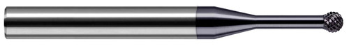 Photograph of a Harvey Tool 890893 | 0.0930" (3/32) Cutter DIA x 0.3120" (5/16) Neck Length x 270° Carbide Deburring Undercut End Mill, 15 RH Teeth, 12 LH Teeth