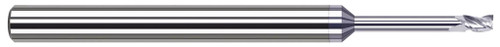 Photograph of a Harvey Tool 795345-C8 | 2.000 mm Cutter DIA x 3.000 mm Length of Cut x 16.000 mm Reach Carbide Square End Mill for Aluminum Alloys, 3 Flutes, TiB2 Coated