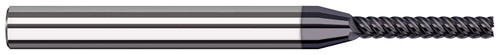 Photograph of a Harvey Tool 890120-C6 | 0.0200" (.5 mm) Cutter DIA x 0.0800" Length of Cut Carbide Square End Mill Finisher for Exotic Alloys, 4 Flutes, AlTiN Nano Coated Photograph of a Harvey Tool 890120-C6 | 0.0200" (.5 mm) Cutter DIA x 0.0800" Length of Cut Carbide Square End Mill Finisher for Exotic Alloys, 4 Flutes, AlTiN Nano Coated